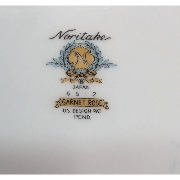 Noritake 6512 Garnet Rose Platinum Trim 7 1/4 Inch Bowl Set of 4 - Picture 10 of 10